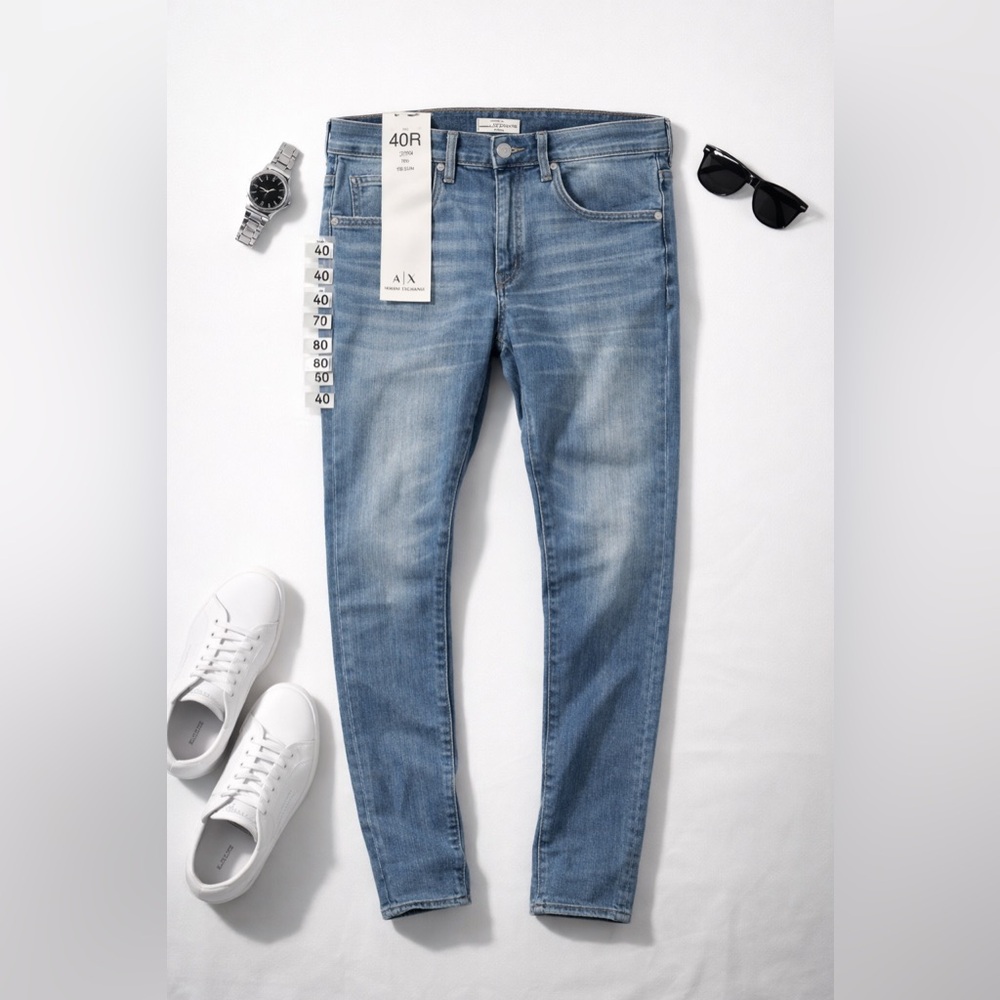 A|X Armani Exchange Slim Fit Stretch Jeans Men's 40R Light Blue NWT